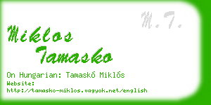 miklos tamasko business card